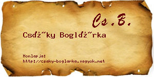 Csáky Boglárka névjegykártya
