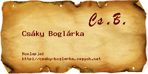 Csáky Boglárka névjegykártya